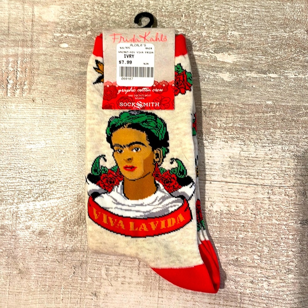 Frida Kahlo print socks, brand new with tags